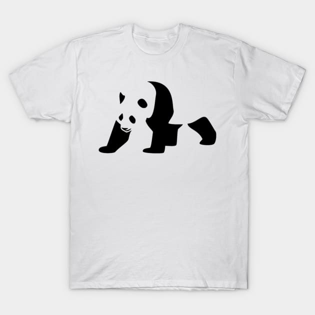 Panda Bear Silhouette T-Shirt by AnotherOne